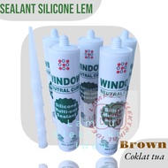 SEALENT SILENT KACA WARNA COKLAT GELAP/ LEM TUBE SILICONE DARK BROWN BERKWALITAS