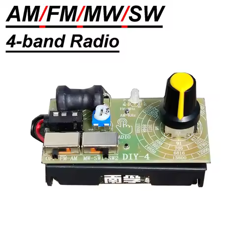 AM/FM Medium Wave Shortwave Radio 4-Band FM MW SW Receiver Headphone Radio Module Volume Adjustable