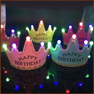 HT5 Birthday Party Decoration LED Light Luminous Crown Hat Baby Birthday Hat Children Kids Party Sup