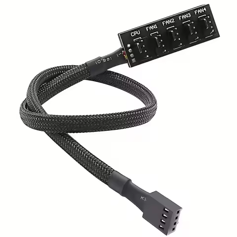 1/2pcs 1 to 5 4-Pin PWM Fan Hub Splitter, 5 Way PC Case Fan Splitter Cable for CPU Cooling Fan, PWM 