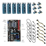 6 GPU Mining Motherboard+6pcs PCI-E Extender Riser Card For BTC Eth Rig Ethereum