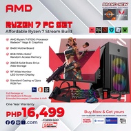 BRANDNEW Computer Set CPU- Standard Casing-AMD Ryzen 7 5700G-8gb DDR4 256gb SSD-19 WIDE Monitor