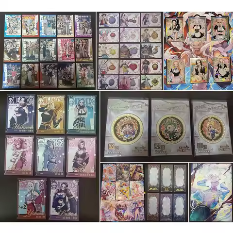 Anime One Piece SLR LP EX Set of Cards Luffy Zoro Sanji Nami Hancock Collection Cards Christmas Birt