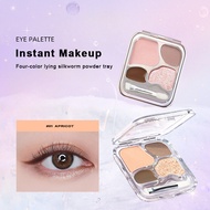 Four Color Eye Shadow Palette Nude Milk Tea Color Matte Highlight Eye Shadow Palette with Brush