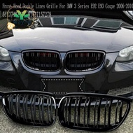 Front Hood Double Lines Grille Kidney Grill Gloss Black for  3 Series E92 E93 Coupe 2006-2010 511371