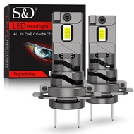 30000LM H7 หลอดไฟ LED ไฟหน้าคู่หลอดทองแดง 300W CSP สําหรับไฟหน้ารถอัตโนมัติไดโอด Canbus H7 LED Turbo