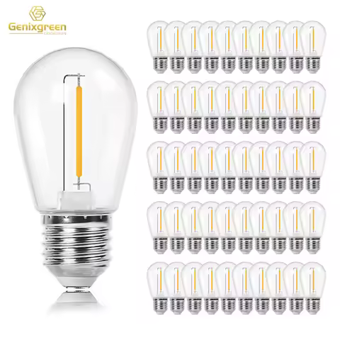 S14 1W LED String Light Bulbs Equal to 11W E27 Base Vintage Edison Plastic Waterproof Outdoor Replac