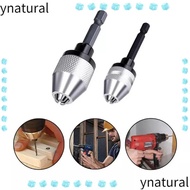 YNATURAL Drill Chuck Adapter, Hex Shank Alloy Keyless Drill Chuck,  Hex / Round Shank Chuck for Mini