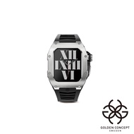 Golden Concept 錶殼 APPLE WATCH 45mm 黑色橡膠錶帶 鈦金屬錶框 WC-RST45-BK-SL