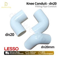 LESSO Elbow Conduit dn20mm White Conduit Fitting knee for conduit pipe dn20