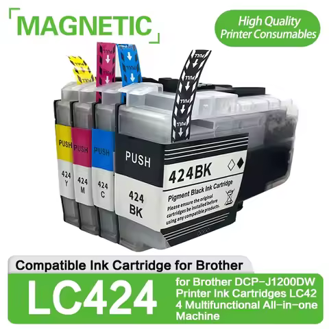 NEW 4Color LC424 Standard Compatible for Brother DCP-J1200DW Printer Ink Cartridges LC424 Multifunct