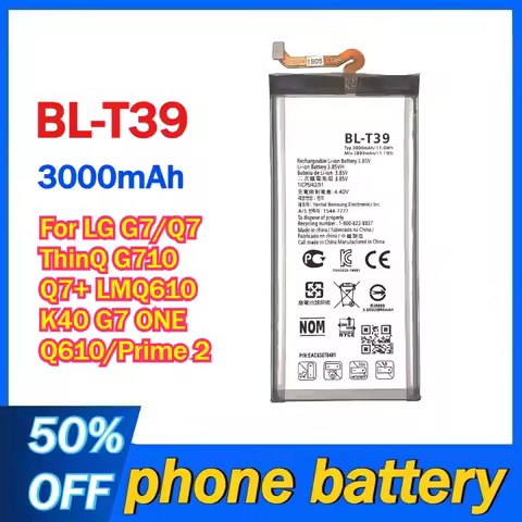 BL-T39 BLT39 3000mAh Battery For LG G7/Q7 ThinQ G710 Q7+ LMQ610 K40 G7 ONE Q610/Prime 2 Mobile Phone
