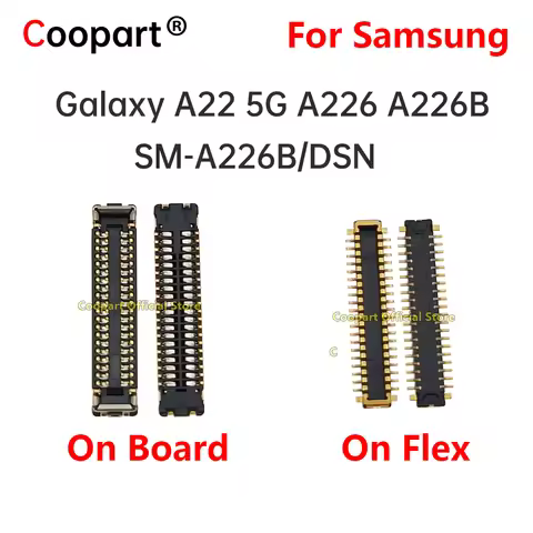 2Pcs Flex Cable FPC Connector Jack Contact On Motherboard Board 40 Pin For Samsung Galaxy A22 5G A22
