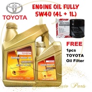 (100% ORIGINAL)TOYOTA ENGINE OIL FULLY SYNTHETIC 4L + 1L FREE TOYOTA OIL FILTER 90915-YZZD2