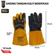 Sarung Tangan Kulit Las Modifikasi Welding Leather Glove Tebal