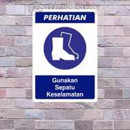 Sign stickers for use safety shoes 15x20 cm, 20x30 cm, & 30x40 cm