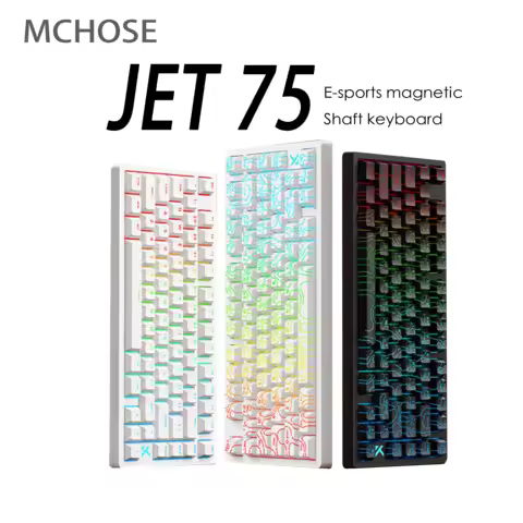 Mchose Jet75 Mechanical Keyboard Wired Rgb Custom Esports Gamer Pc Gaming 8k 0.01-3.4mm Gasket Magne