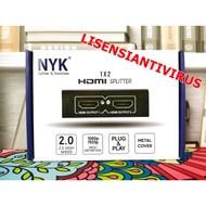 NYK HDMI Splitter 2 Port Plus Adapter 5V HDMI Splitter