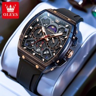 นาฬิกาข้อมือชาย Olevs 2026 นาฬิกาข้อมือชายแบบมือกลไก นาฬิกาข้อมือทรงสี่เหลี่ยมกลม นาฬิกาข้อมือกันน้ำ