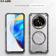 For Realme 13 Pro 5G/13 Pro+ 5G Phone Case Honeycomb Design Clear Magnetic Wireless Charging Casing 