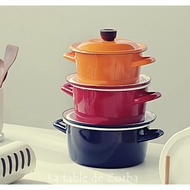 [Japan] EJIRY Enamelled Pot set 3Pcs Induction available Ejiry horo enamel cookware