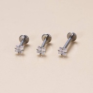 LSP 1 Piece 4-claw Internally Thread G23 Titanium Surgical Fresh Piercing 16Gauge Labret Stud Ear He