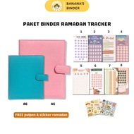 BANANAS BINDERY - RAMADAN TRACKER BINDER PACKAGE [A5 20 RINGS & A6 6 RINGS] FREE PEN AND STICKER