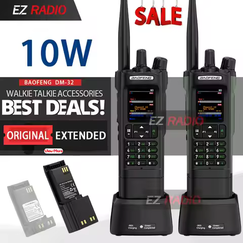 BAOFENG DM-32 DMR Radio Handheld Rechargeable Extended Battery Walkie Talkies Long Range DM32UV Two 