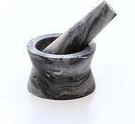 Stones And Homes Indian Grey Mortar and Pestle Set 3 Inch Marble Herbs Spices Stone Grinder for Kitchen and Home Small Bowl Polished Decorative Round Spices Masher Stone Grinder - (7.6x4.8x3.6 cm)