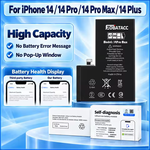 EOBATACC Diagnostic Battery Genuine Part Popup Message for iPhone 14 Pro Max 14 Plus 14 Pro Battery