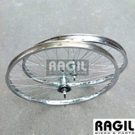 WHEELSET SEPEDA 26 INCH ARAYA BESI CHROME TORPEDO VELG HUB JARI MTB