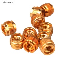 ruieraaaPET 5Pcs/Set Microphone Mic Screw Clip Thread Adaptor 3/8" To 5/8" Connector Golden .
