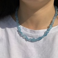 Aquamarine Necklace, Natural Aquamarine Necklace, March Brithstone