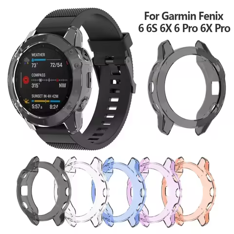 TPU Protective Case For Garmin Fenix 6 6S 6X Full Coverage Screen Protector For Fenix 6 Pro 6X Pro S