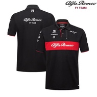 2023 Newest F1 Racing Jersey + Alfa Romeo F1 Racing 2023 Team Polo Shirt + Unisex Summer Short Sleev