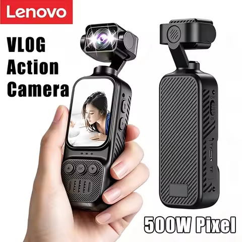 Lenovo 500W Pixel HD Sports Cam Handheld Pan-Tilt Wifi Pocket Cam Portable Anti Shake Vlog Recorder 