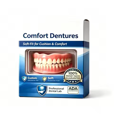 Natural Snap-On Dentures Full Set – Soft Silicone Upper & Lower Veneers, Instant Comfort Fit, Realis