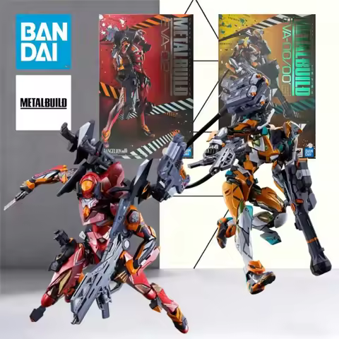 Bandai Spirits METAL BUILD EVA-00 & EVA-02 220MM Alloy Articulated Anime Mecha From Evangelion Serie