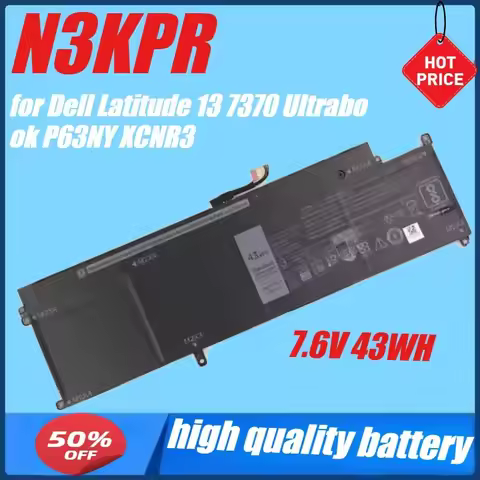 7.6V 43WH New Laptop Battery for Dell Latitude 13 7370 Ultrabook WY7CG N3KPR XCNR3 4H34M P63NY G7X14