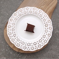 Ceramic Plate 8" Intricate Lace White Anna Kim Saint James Plate