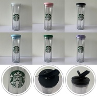 Straw Cup Water Bottle With Lid Starbuck Transparent Wide Mouth Design