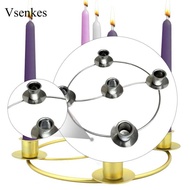 [Vsenkes] Advent Ring Candle Holder Durable Iron Candlestick for Christmas Candle Stand Table Decora