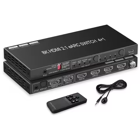 In stock8K HDMI 2.1 Switch EARC Audio Extractor 4 in 1 Out SONOS ARC or AV Receiver SPDIF EDID HDMI 