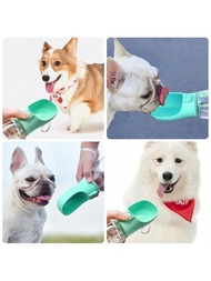 便攜式狗用水瓶,配有防漏戶外喝水碗,適用於小/中/大型貓和狗品種：吉娃娃,法國斗牛犬等