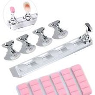 Silver Chessboard Nail Art Plate Holder, Rubber Clay Set. Acrylic Magnetic Base, Rubber Clay Nail Pl