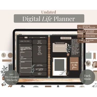 Undated Dark Mode BohoTes Digital Planner, iPad Planner, Notability Planner, Digital Journal, Daily 