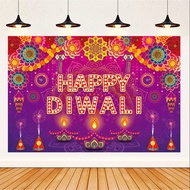 7X5FT Happy Diwali Banner Photography Backdrop Decorations for Festival of Lights Deepavali Background Supplies Party Banner