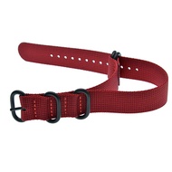 【Trending】 Thick Nylon Watch Bands 20mm Replacement ZULU Red strap 22mm NATO Heavy Brushed Buckle Durable 24mm