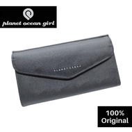 Dompet Wanita Panjang Polos Planet Ocean Girl Hitam Original Lokal