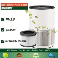 Air Purifier WITH 2Filter Efficient HEPA H13 Filter 330m3/h CADR 26-35dB Ultra-Quiet Smart